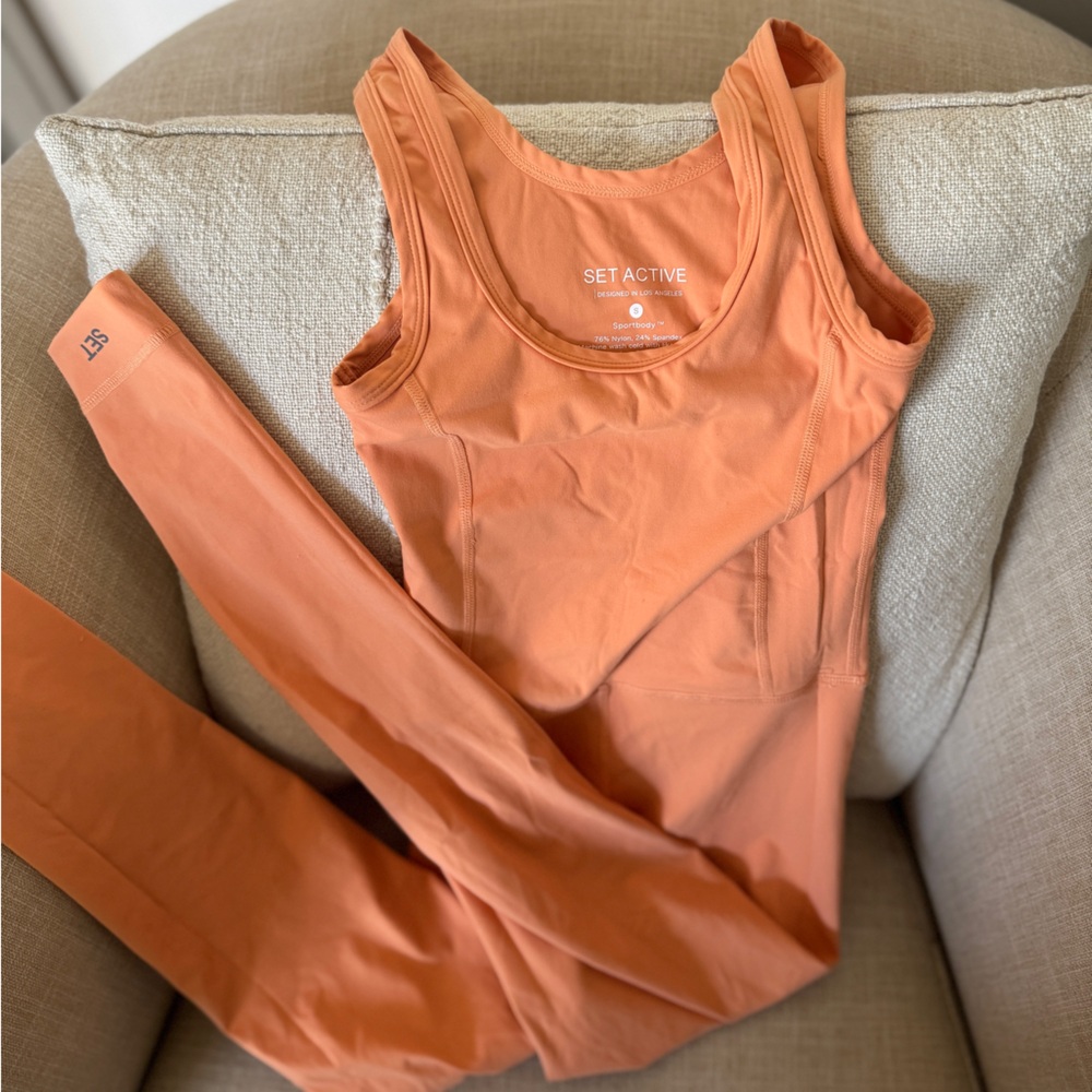 SET Active Vibrant Orange Workout Jumpsuit